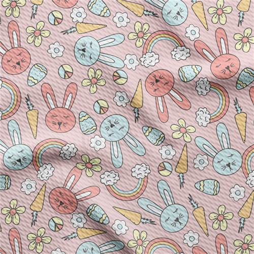 Easter Liverpool Bullet Textured Stretch Solid Strip Thick Knit Jersey Fabric