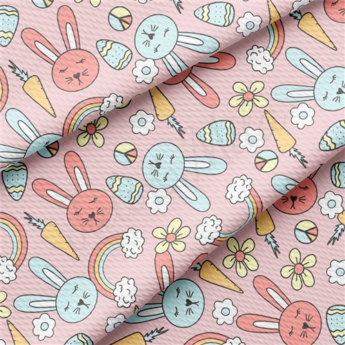 Easter Liverpool Bullet Textured Stretch Solid Strip Thick Knit Jersey Fabric