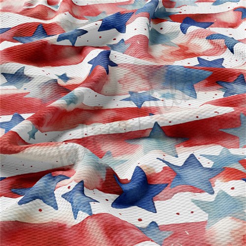 Patriotic 4th of July Printed Liverpool Fabric AA1648 & Get a Free $89.99 Embroidery Bundle