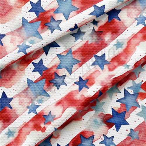 Patriotic 4th of July Printed Liverpool Fabric AA1648 & Get a Free $89.99 Embroidery Bundle