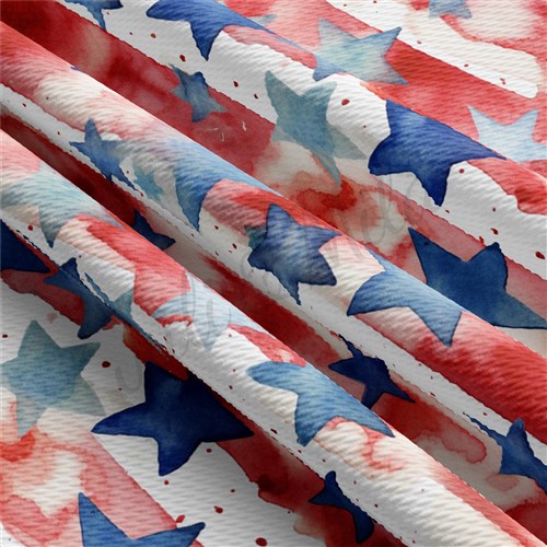 Patriotic 4th of July Printed Liverpool Fabric AA1648 & Get a Free $89.99 Embroidery Bundle