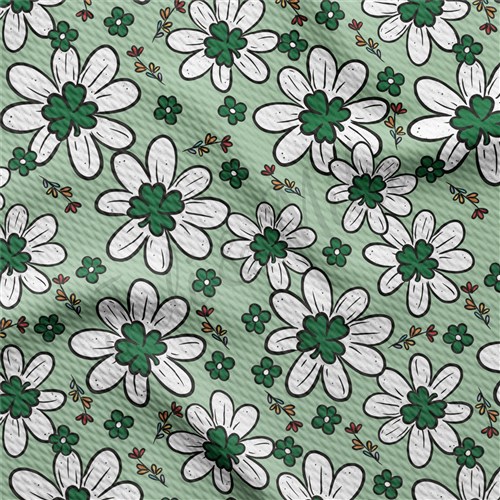 St. Patrick's Day Printed Liverpool Bullet Textured Stretch Solid Strip Thick Knit Jersey Fabric
