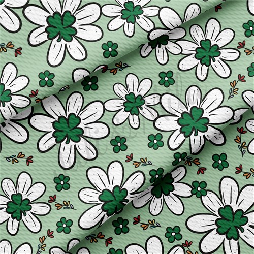 St. Patrick's Day Printed Liverpool Bullet Textured Stretch Solid Strip Thick Knit Jersey Fabric