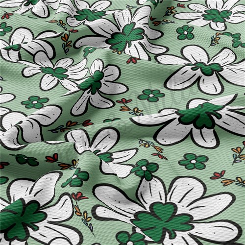 St. Patrick's Day Printed Liverpool Bullet Textured Stretch Solid Strip Thick Knit Jersey Fabric