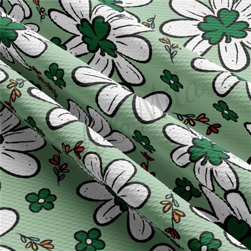 St. Patrick's Day Printed Liverpool Bullet Textured Stretch Solid Strip Thick Knit Jersey Fabric
