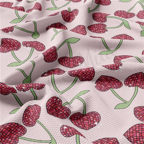 Valentine's Day Hearts Liverpool Bullet Textured Stretch Solid Strip Thick Knit Jersey Fabric