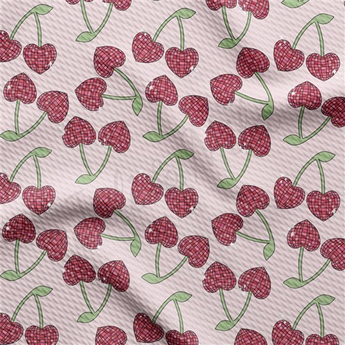Valentine's Day Hearts Liverpool Bullet Textured Stretch Solid Strip Thick Knit Jersey Fabric