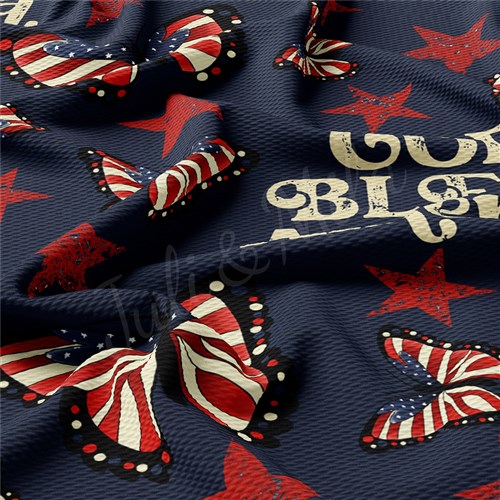 God Bless America 4th of July Printed Liverpool Liverpool AA1501 & Get a Free $89.99 Embroidery Bundle