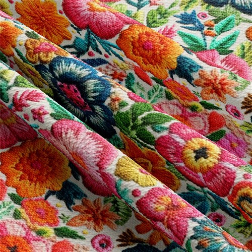 Embroidery Floral Printed Liverpool Fabric AA1801 & Get a Free $89.99 Embroidery Bundle