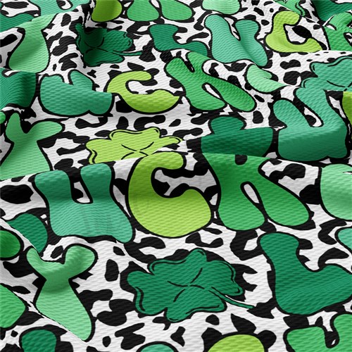St. Patrick's Day Printed Liverpool Bullet Textured Stretch Solid Strip Thick Knit Jersey Fabric