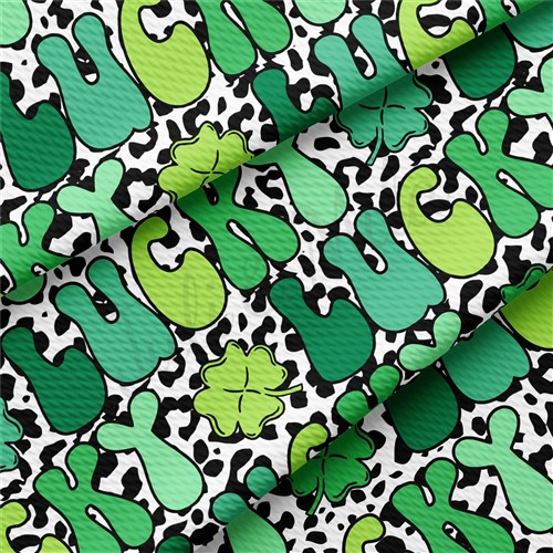 St. Patrick's Day Printed Liverpool Bullet Textured Stretch Solid Strip Thick Knit Jersey Fabric