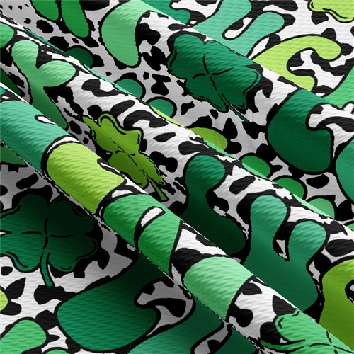 St. Patrick's Day Printed Liverpool Bullet Textured Stretch Solid Strip Thick Knit Jersey Fabric