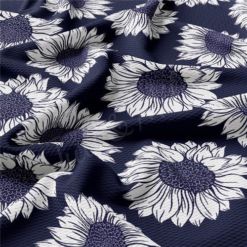 Floral Printed Liverpool Bullet Textured Stretch Solid Strip Thick Knit Jersey Fabric