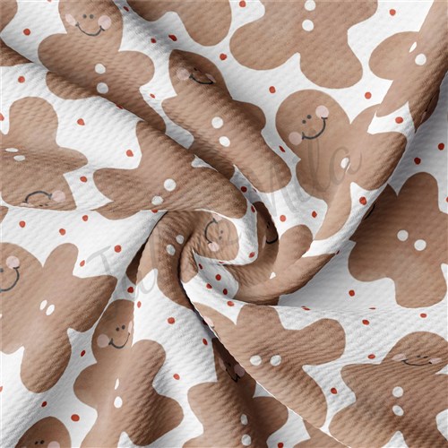 Gingerbread Christmas Liverpool Bullet Textured Stretch Solid Strip Thick Knit Jersey Fabric