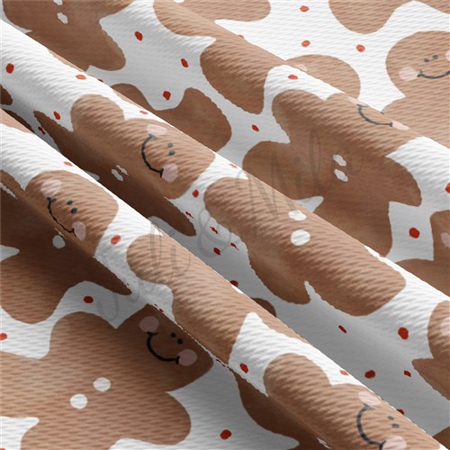 Gingerbread Christmas Liverpool Bullet Textured Stretch Solid Strip Thick Knit Jersey Fabric