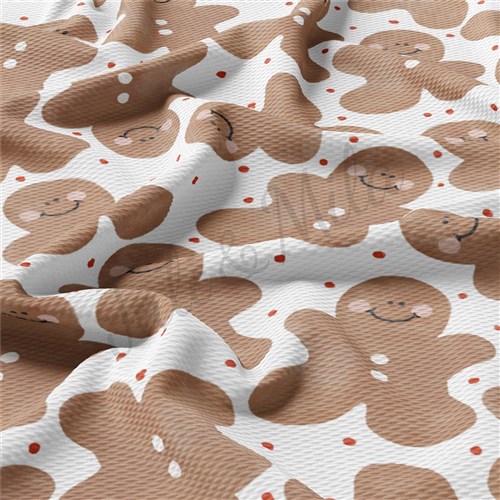 Gingerbread Christmas Liverpool Bullet Textured Stretch Solid Strip Thick Knit Jersey Fabric