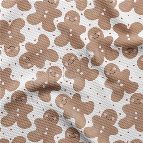 Gingerbread Christmas Liverpool Bullet Textured Stretch Solid Strip Thick Knit Jersey Fabric