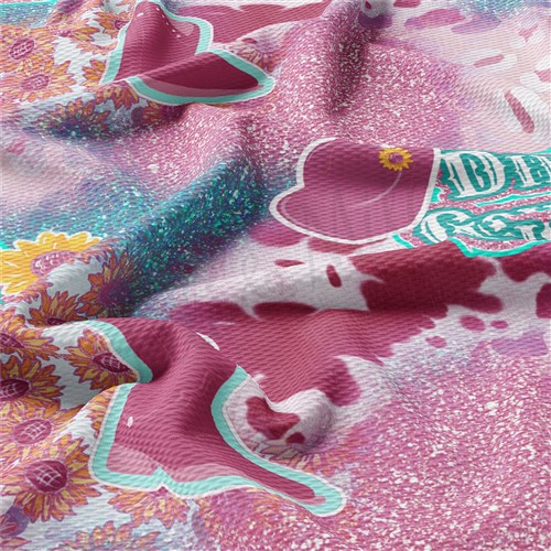 Dirt is Cowgirl Glitter Printed Liverpool AA1571 & Get a Free $89.99 Embroidery Bundle