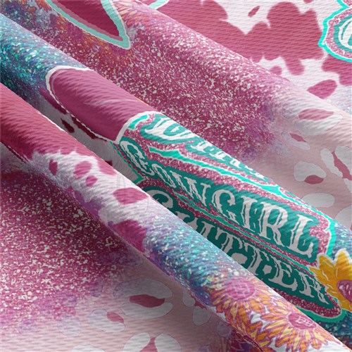 Dirt is Cowgirl Glitter Printed Liverpool AA1571 & Get a Free $89.99 Embroidery Bundle