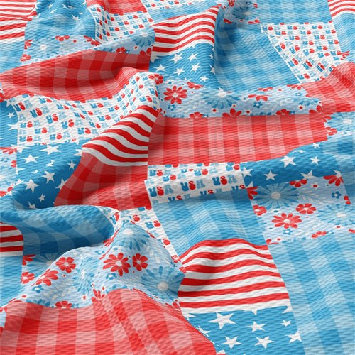 Patriotic 4th of July Printed Liverpool Fabric AA2079 & Get a Free $89.99 Embroidery Bundle