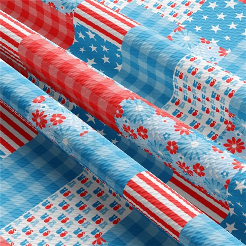 Patriotic 4th of July Printed Liverpool Fabric AA2079 & Get a Free $89.99 Embroidery Bundle