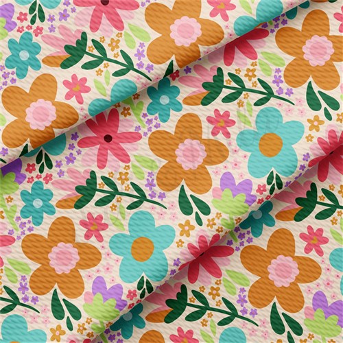 Floral Printed Liverpool Bullet Textured Stretch Solid Strip Thick Knit Jersey Fabric