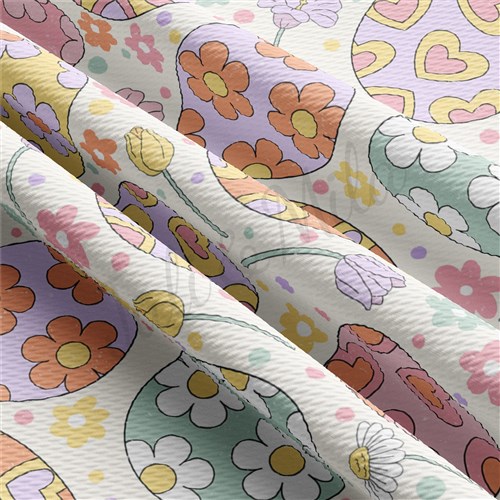 Easter Liverpool Bullet Textured Stretch Solid Strip Thick Knit Jersey Fabric