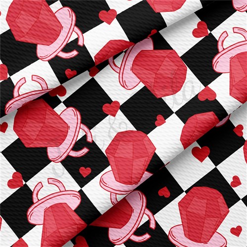Valentine's Day Printed Liverpool Bullet Textured Stretch Solid Strip Thick Knit Jersey Fabric