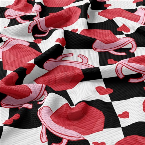 Valentine's Day Printed Liverpool Bullet Textured Stretch Solid Strip Thick Knit Jersey Fabric