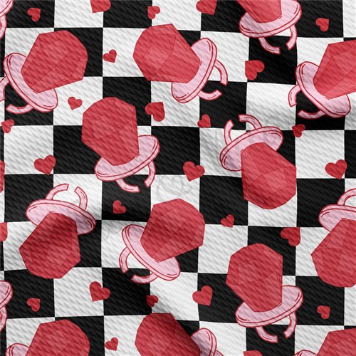 Valentine's Day Printed Liverpool Bullet Textured Stretch Solid Strip Thick Knit Jersey Fabric