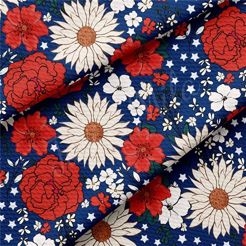 4th of July Patriotic Printed Liverpool Fabric AA1683 & Get a Free $89.99 Embroidery Bundle