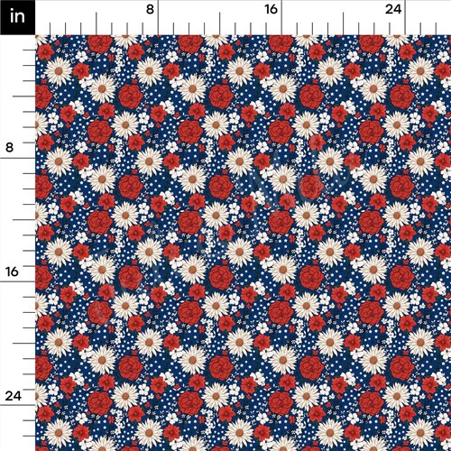 4th of July Patriotic Printed Liverpool Fabric AA1683 & Get a Free $89.99 Embroidery Bundle