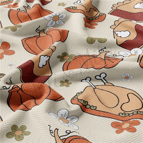 Thanksgiving Fall Autumn Liverpool Bullet Textured Stretch Solid Strip Thick Knit Jersey Fabric