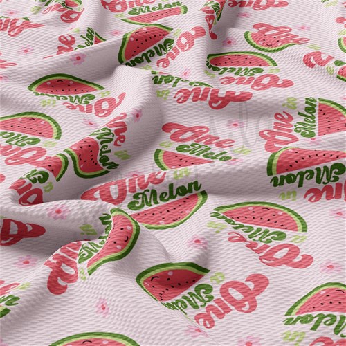 One in a Melon Printed Liverpool 4 Way Fabric AA1517 & Get a Free $89.99 Embroidery Bundle