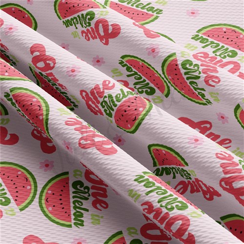 One in a Melon Printed Liverpool 4 Way Fabric AA1517 & Get a Free $89.99 Embroidery Bundle