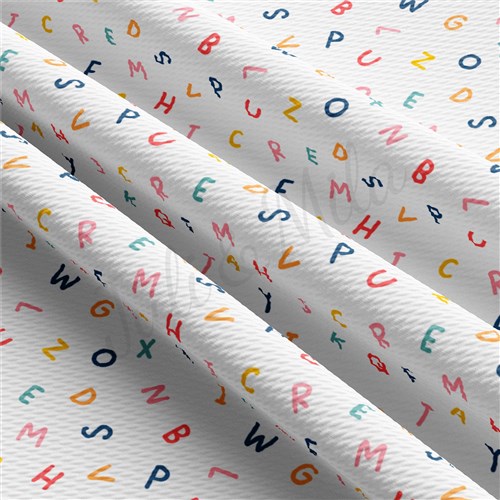 Back to School Printed Liverpool Bullet Textured Stretch Solid Strip Thick Knit Jersey Fabric