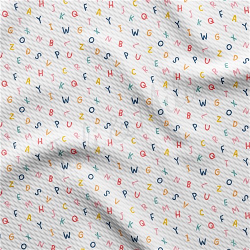 Back to School Printed Liverpool Bullet Textured Stretch Solid Strip Thick Knit Jersey Fabric