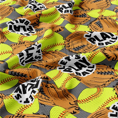 Softball Printed Liverpool Fabric AA329 & Get a Free $89.99 Embroidery Bundle