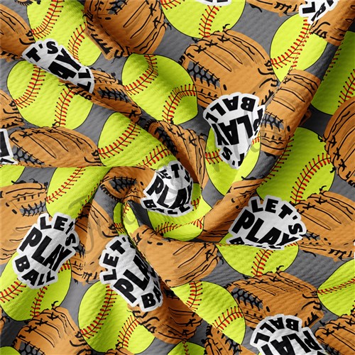Softball Printed Liverpool Fabric AA329 & Get a Free $89.99 Embroidery Bundle