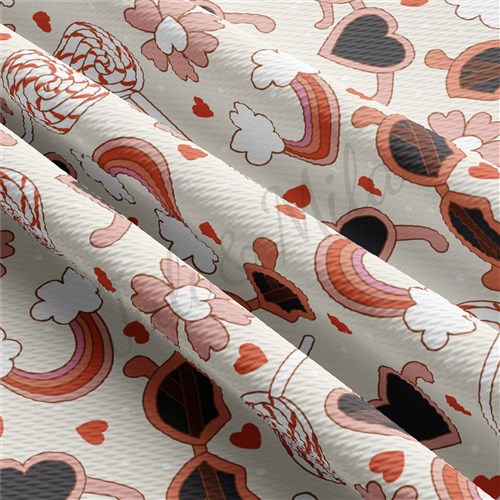 Valentine's Day Printed Liverpool Bullet Textured Stretch Solid Strip Thick Knit Jersey Fabric