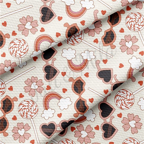 Valentine's Day Printed Liverpool Bullet Textured Stretch Solid Strip Thick Knit Jersey Fabric
