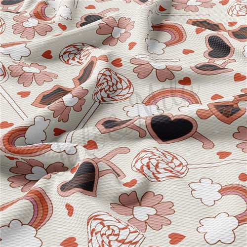 Valentine's Day Printed Liverpool Bullet Textured Stretch Solid Strip Thick Knit Jersey Fabric