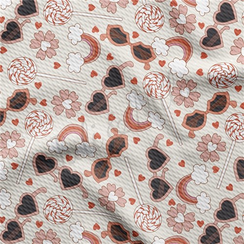 Valentine's Day Printed Liverpool Bullet Textured Stretch Solid Strip Thick Knit Jersey Fabric