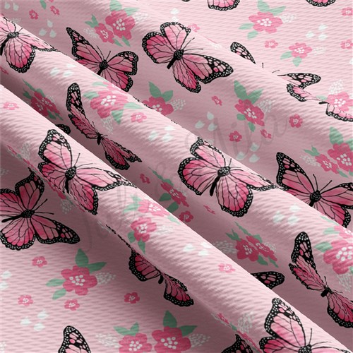 Butterflies Printed Liverpool 4 Way Fabric AA1489 & Get a Free $89.99 Embroidery Bundle