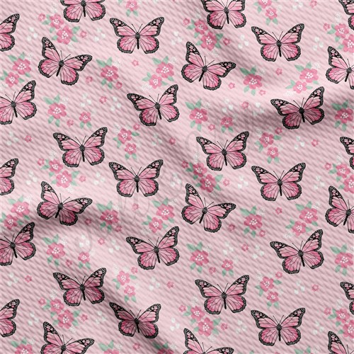 Butterflies Printed Liverpool 4 Way Fabric AA1489 & Get a Free $89.99 Embroidery Bundle