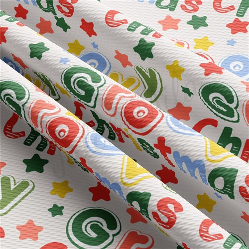 Christmas Christmas Liverpool Bullet Textured Stretch Solid Strip Thick Knit Jersey Fabric