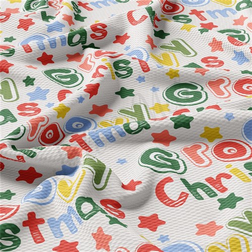 Christmas Christmas Liverpool Bullet Textured Stretch Solid Strip Thick Knit Jersey Fabric