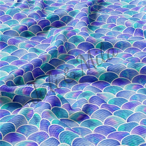 Mermaid Printed Liverpool Fabric Scale & Get a Free $89.99 Embroidery Bundle