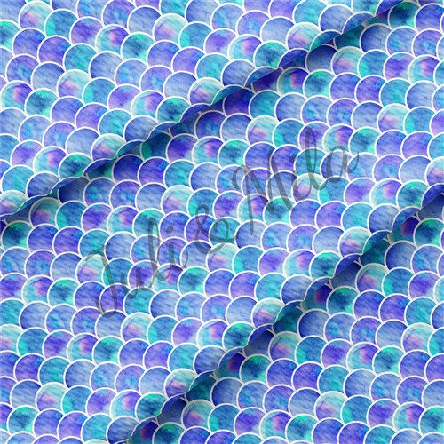 Mermaid Printed Liverpool Fabric Scale & Get a Free $89.99 Embroidery Bundle