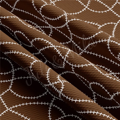 Football Brown Lace Liverpool Bullet Textured Stretch Solid Strip Thick Knit Jersey Fabric